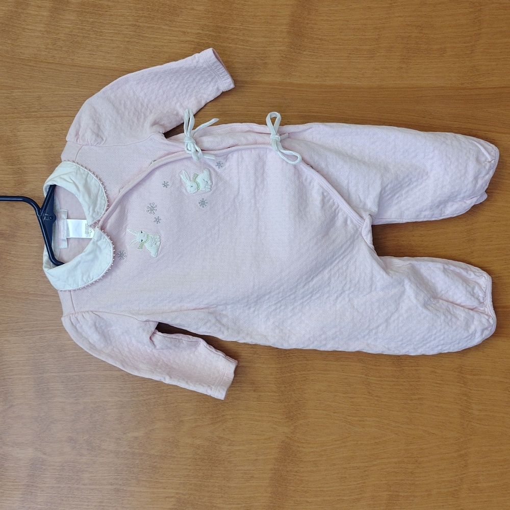 Janie And Jack Layette Pink Cotton With Bunnies